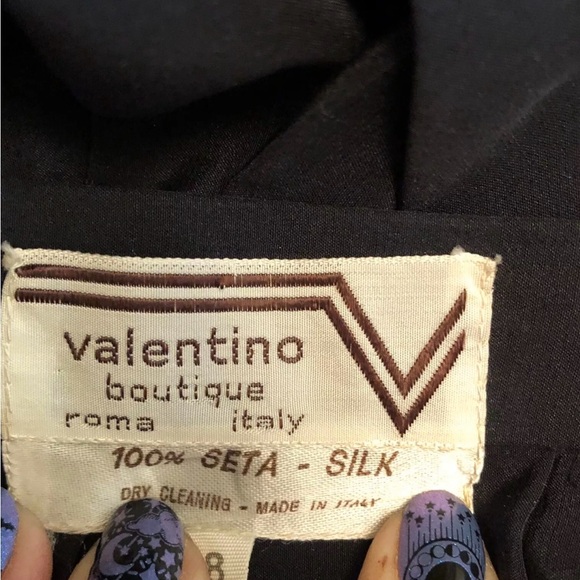 Vintage Valentino Boutique Black Long Sleeve Blouse And Skirt Set Pleated Size 8 - Picture 6 of 11